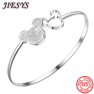 925 Silver Mickey Bangle Bracelet