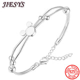 925 Silver Frosted Mickey Bangle Bracelet for Women
