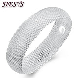 925 Silver Bracelet for Women Round Bangle Wedding Party Christmas Jewelry