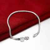 925 Sterling Silver Snake Chain Jewelry Set 3MM Party