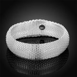 925 Silver Braided Bangles Women Wedding Party Jewelry