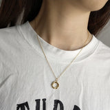 925 Silver Braided Wreath Garland Twine Pendant Necklace Women Jewelry