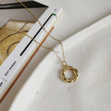 925 Silver Braided Wreath Garland Twine Pendant Necklace Women Jewelry