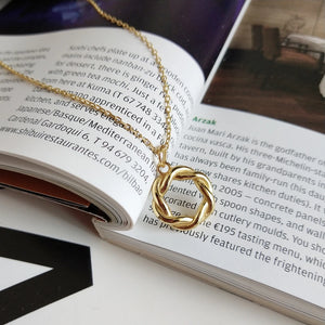 925 Silver Braided Wreath Garland Twine Pendant Necklace Women Jewelry