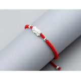 925 Silver Troops Bracelet Red Thread Lucky Pixiu Bangle
