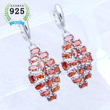925 Silver Garnet Bridal Earrings for Engagement