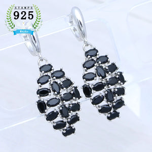 925 Silver Garnet Bridal Earrings for Engagement