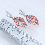 925 Silver Garnet Bridal Earrings for Engagement
