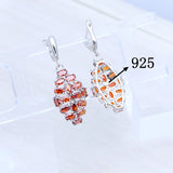 925 Silver Garnet Bridal Earrings for Engagement