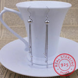 925 Silver Bridal Beads Tassel Earrings For Women Brincos S-E62