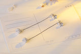 925 Silver Bridal Crystal Tassel Drop Earrings Women Boucle D'oreille Oorbellen