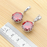 925 Silver Red Garnet Bridal Jewelry Set Engagement Gift