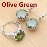 925 Silver Red Garnet Bridal Jewelry Set Engagement Gift