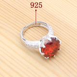925 Silver Red Garnet Bridal Jewelry Set Engagement Gift