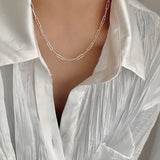 925 Silver Geometric Necklace Choker for Women