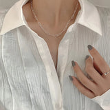 925 Silver Geometric Necklace Choker for Women