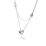 925 Silver Bright Hearts Necklace, Fits European Style Jewelry