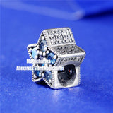 925 Silver Bright Star Charm w/ Crystals, Fits All European Bracelets