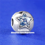 925 Silver Bright Star Multi-Color Stopper Charm Bead