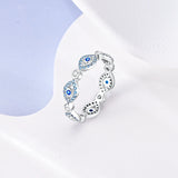 925 Silver Royal Zircon Demon Eye Star Ring Wedding Jewelry