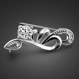 925 Silver Zircon Mosaic Brooch for Women