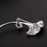 925 Silver Red Garnet Leaf Brooch Pin Men Suit Accessory