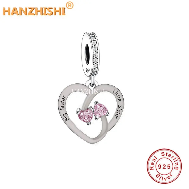925 Silver Family Love Beads Charms Fit Bracelet Necklace