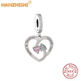 925 Silver Family Love Beads Charms Fit Bracelet Necklace