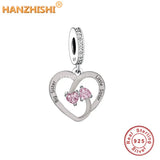 925 Silver Family Love Beads Charms Fit Bracelet Necklace
