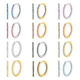 925 Silver Buckle Hoop Earrings 10mm 13mm Crystal Pave Minimalist Huggie Gift