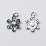 925 Silver Buddha Mantras Petals Charms Vintage Buddhism Prayer
