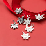 925 Silver Buddha Mantras Petals Charms Vintage Buddhism Prayer