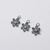 925 Silver Buddha Mantras Petals Charms Vintage Buddhism Prayer