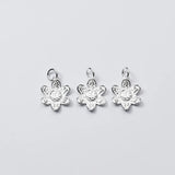 925 Silver Buddha Mantras Petals Charms Vintage Buddhism Prayer