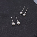 925 Silver Pearl Stud Earrings Women Party Jewelry