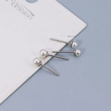 925 Silver Pearl Stud Earrings Women Party Jewelry
