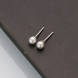 925 Silver Pearl Stud Earrings Women Party Jewelry