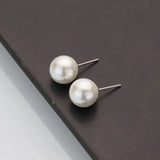 925 Silver Pearl Stud Earrings Women Party Jewelry