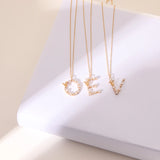 925 Sterling Silver Butterfly Zircon Pendant Necklace Pearls Wedding Gift