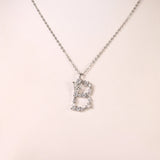 925 Sterling Silver Butterfly Zircon Pendant Necklace Pearls Wedding Gift