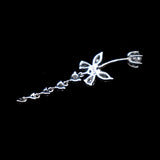925 Silver Butterfly Navel Ring with Zircon Dangle