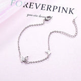 925 Silver Butterfly Charm Bracelet Women's Jewelry Gift