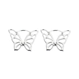 925 Silver Butterfly Hoop Stud Earrings for Women Girl