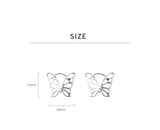 925 Silver Butterfly Hoop Stud Earrings for Women Girl