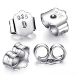 925 Silver Butterfly Earring Back Plug Base Ear Studs Back Metal Earring Stopper
