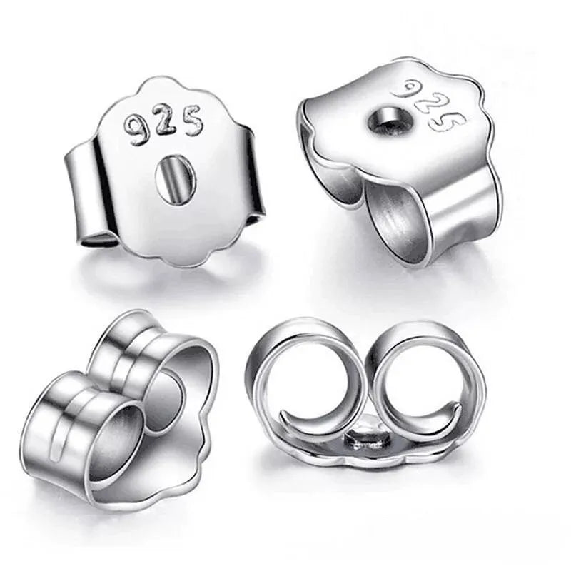 925 Silver Butterfly Earring Back Plug Base Ear Studs Back Metal Earring Stopper