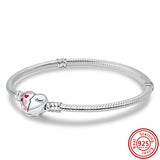 925 Silver Butterfly Flower Tree Clasp Chain Bracelet