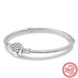 925 Silver Butterfly Flower Tree Clasp Chain Bracelet