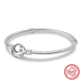 925 Silver Butterfly Flower Tree Clasp Chain Bracelet