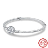 925 Silver Butterfly Flower Tree Clasp Chain Bracelet